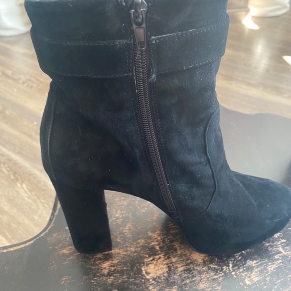 Express Genuine Suede Platform Buckle Boots - Picture 8 of 14